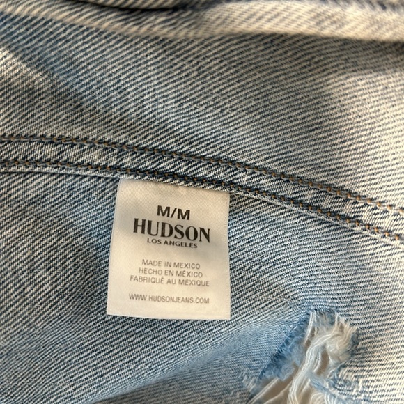 Hudson Jeans Distressed Light Wash Slouchy Denim Jean Jacket 100% Cotton Medium - Picture 6 of 9